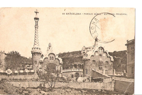 Postal 027502 : Barcelona, Parque Güell - Entrada Principal