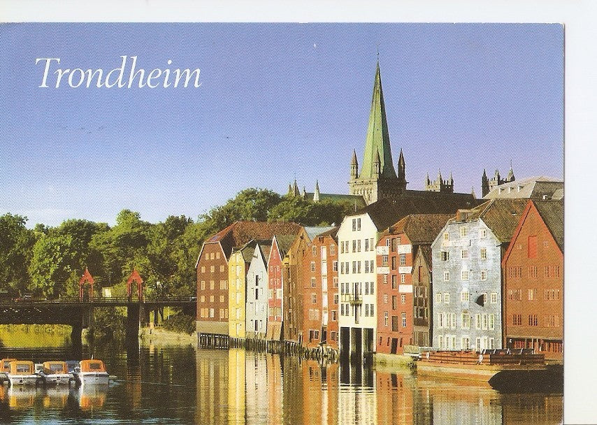 Postal 027523 : Trondheim. Bryggene ved Nidelven, Norway. Some of the old warehouses at river Nidelven