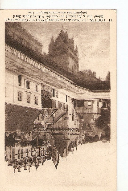 Postal 027619 : Loches. La Porte des Cordeliers (XV s.) et le Château Royal