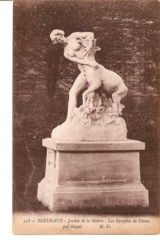 Postal 027629 : Bordeaux - Jardin de la Mairie - Les Nymphes de Diane, par Rispal