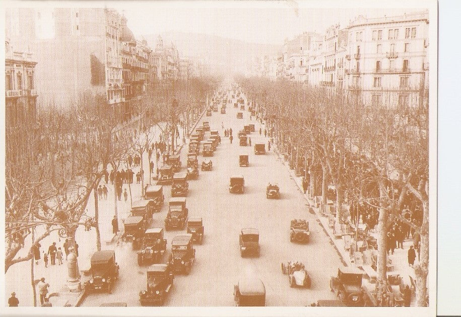 Postal 027659 : Vista del Passeig de Gràcia als anys 20 (Barcelona)