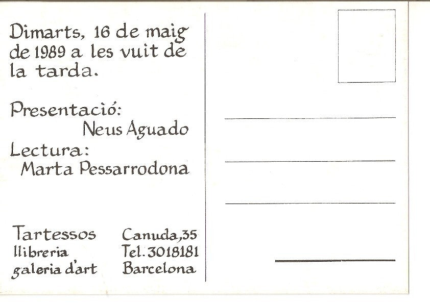 Postal 027678 : El Espacio son Nombre. Poesia. Tartessos lliberia galeria dart