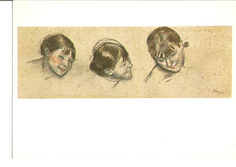 Postal 027680 :  E. Degas - Heads of three Dancers, Musee du Louvre, Paris