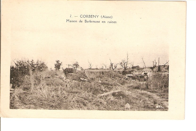 Postal 027701 : Corbeny (Aisne), Maison de Berlemont en ruines