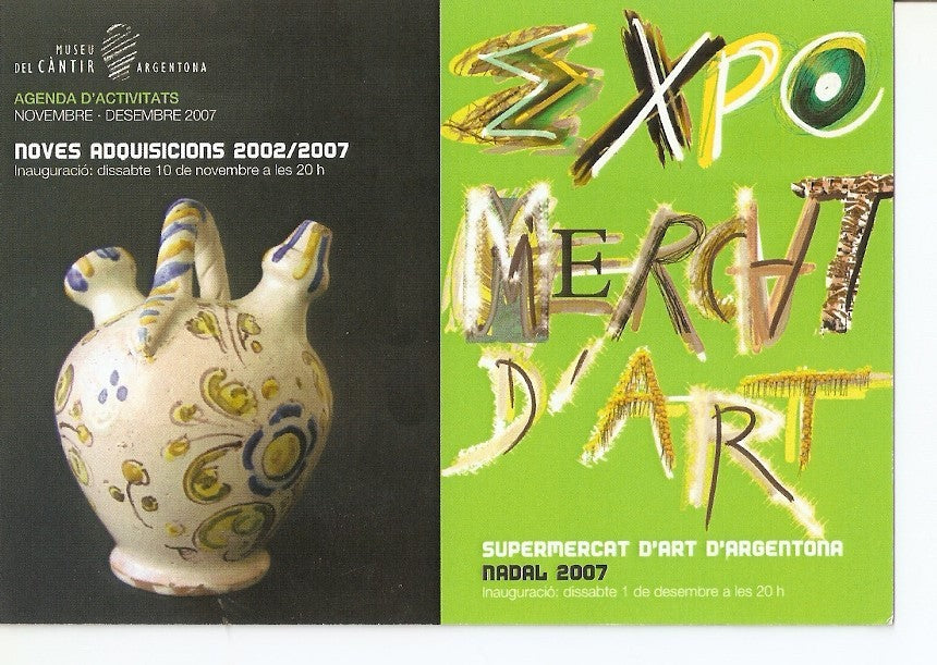 Postal 027709 : Agenda dactivitats. Museu del Càntir Argentona, Expo Mercat dArt