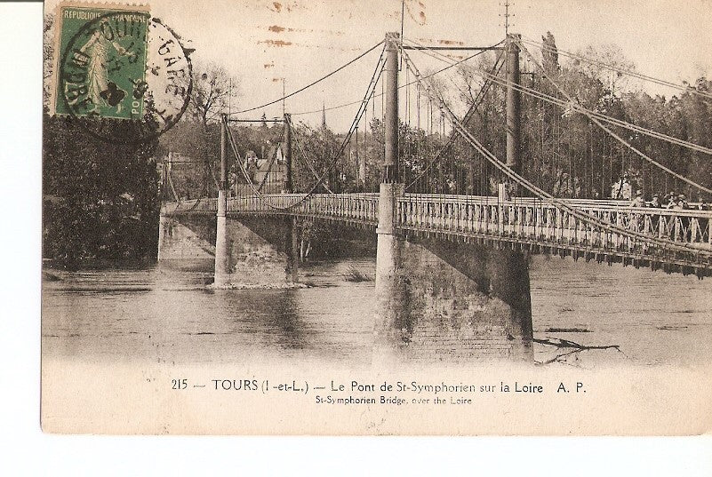 Postal 027747 : Tours, Le Pont de St-Symphorien sur la Loire A.P.