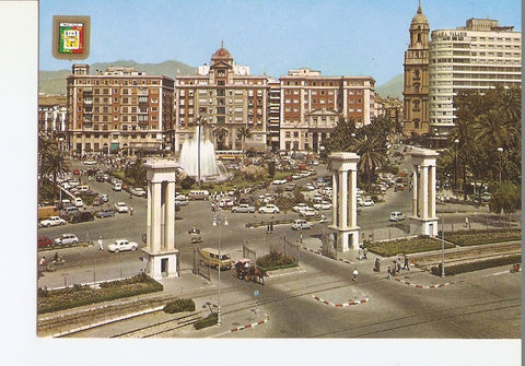 Postal 027767 : Malaga, Costa del Sol. Entrada al Puerto y Plaza de la Marina