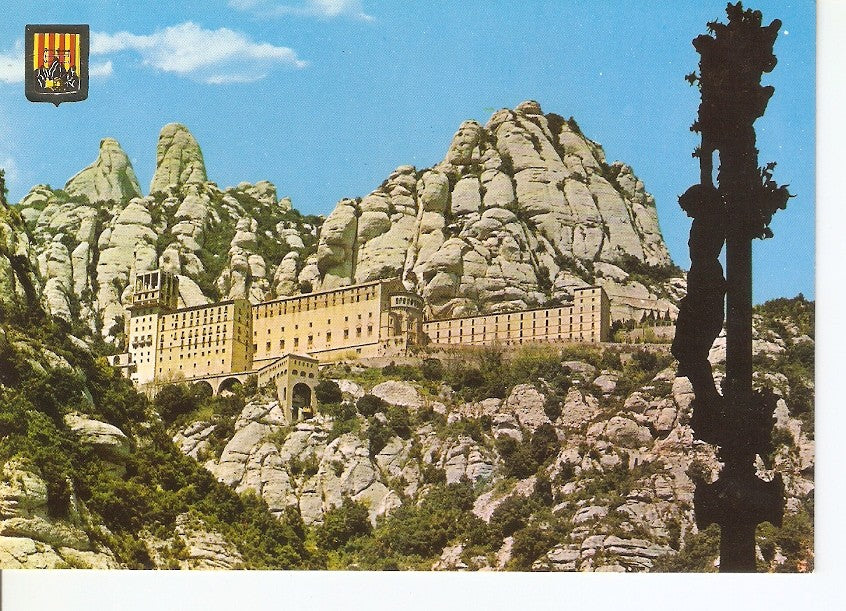 Postal 027807 : Vista del Monasterio desde el camino de la Cueva. Montserrat