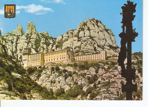 Postal 027807 : Vista del Monasterio desde el camino de la Cueva. Montserrat