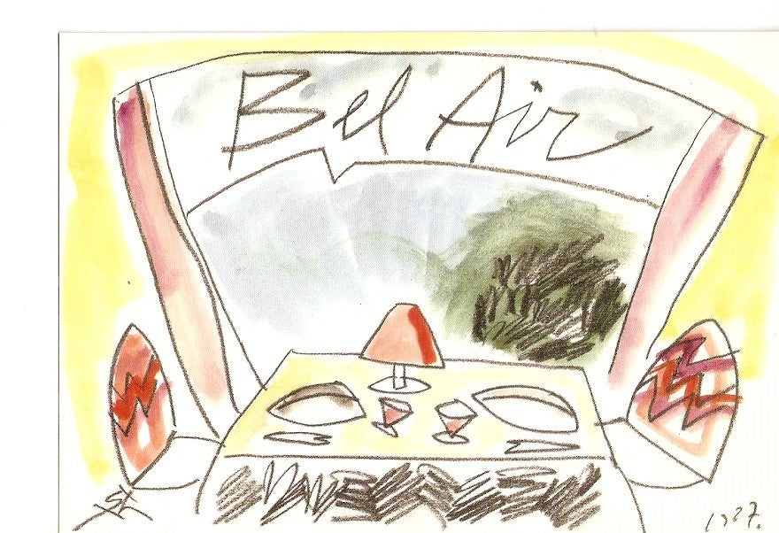Postal 027895 : Restaurant Bel Air, Barcelona. Exposicion de pintura de Florenci Guntin