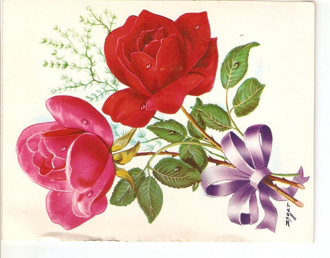 Postal 027896 : Ramo rosas