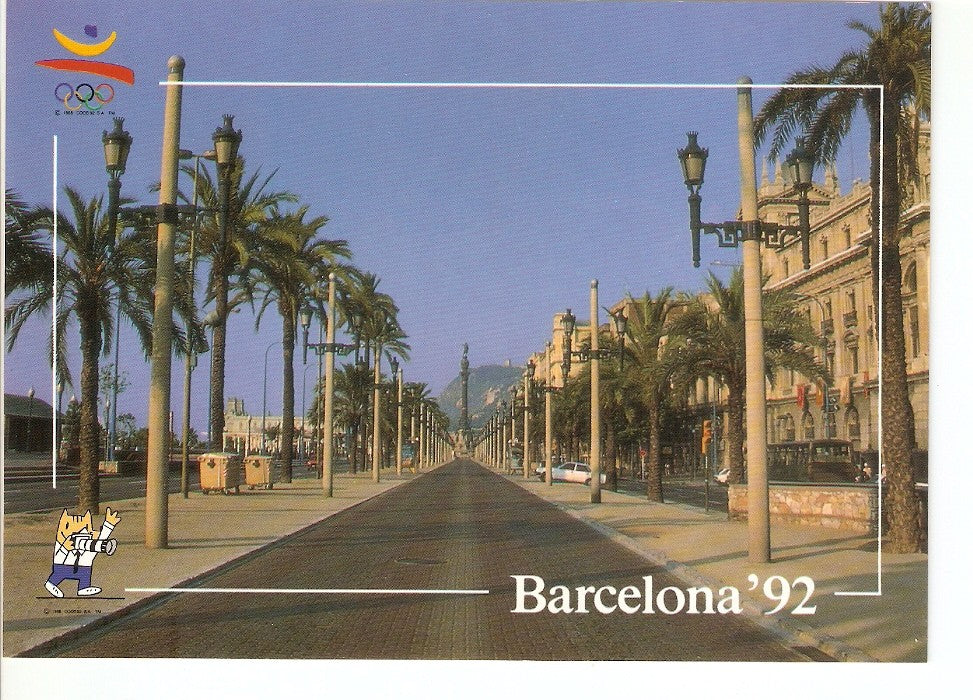 Postal 027898 : Coleccion Olimpica Barcelona 92, Passeig de Colon. Despertar