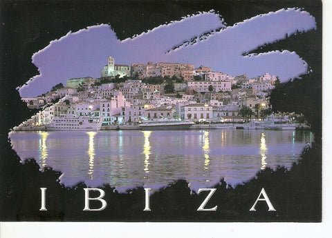 Postal 027905 : Ibiza-Baleares-España, Vista Nocturna del puerto