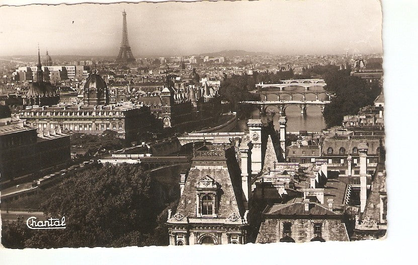 Postal 027954 : Paris, Panorama sur les Sept Ponts