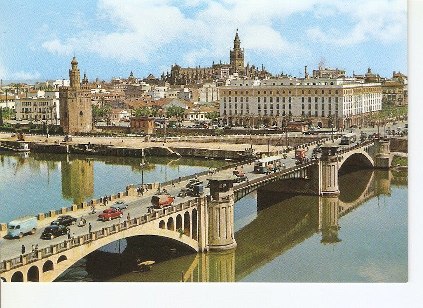 Postal 027969 : Sevilla. Puente de San Telmo y vista parcial 