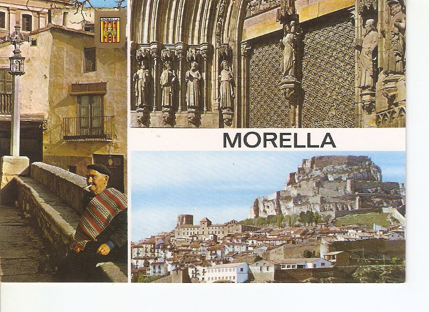 Postal 027979 : Morella (Castellon), rincon tipico, Iglesia Arciprestal, Puerta principal