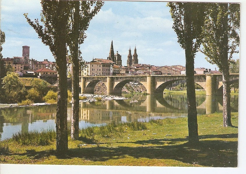 Postal 028022 : Logroño. Puente de piedra sobre el Ebro