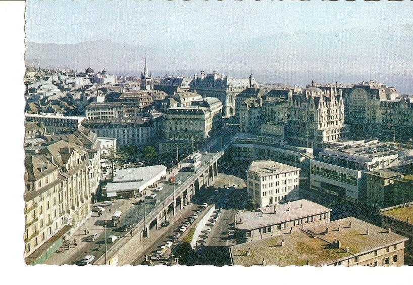 Postal 028035 : Lausanne, Le Grand-Pont et les Alpes