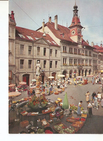 Postal 028037 : Lausanne - Marche, Place Palud et Hôtel de Ville