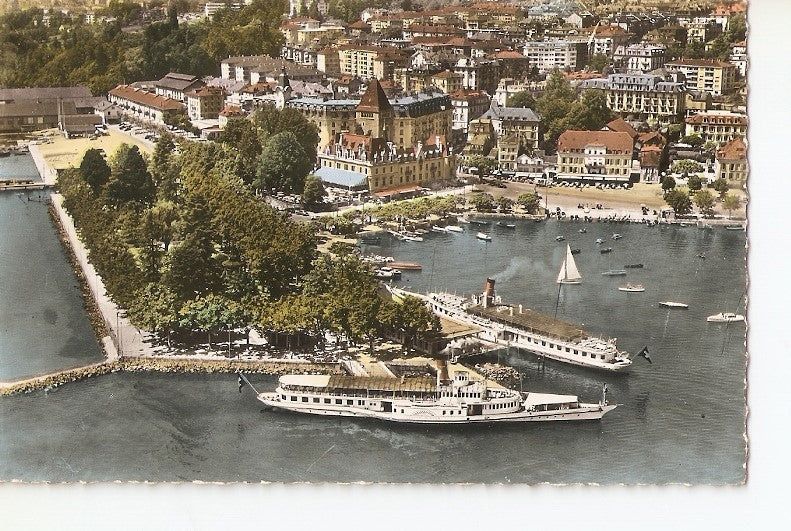Postal 028039 : Lausanne-Ouchy. Le Port vu par avion