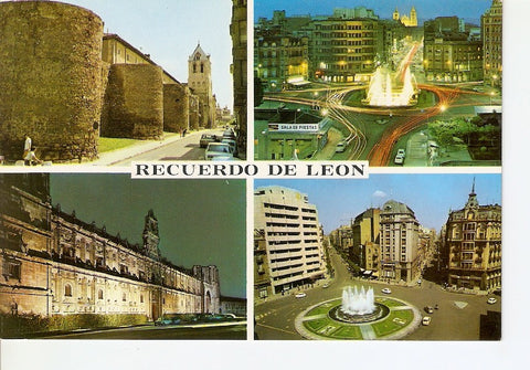 Postal 028170 : Leon. Murallas Romanas y Torre del Gallo. Plaza de Guzman El Bueno y Calle de Ordoño II