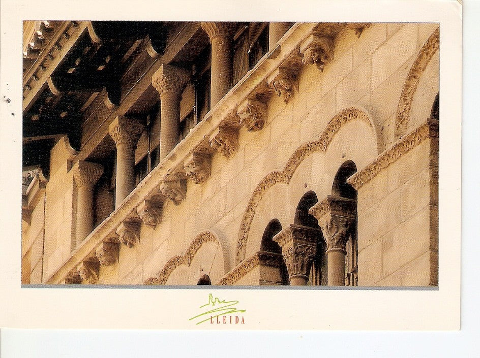 Postal 028183 : Lleida, Detall façana Palau de la Paeria
