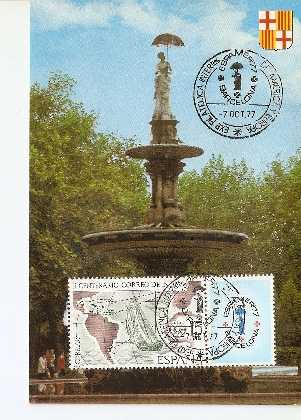 Postal 028266 : Parque de la Ciudadela, La Dama del Paraguas - Barcelona