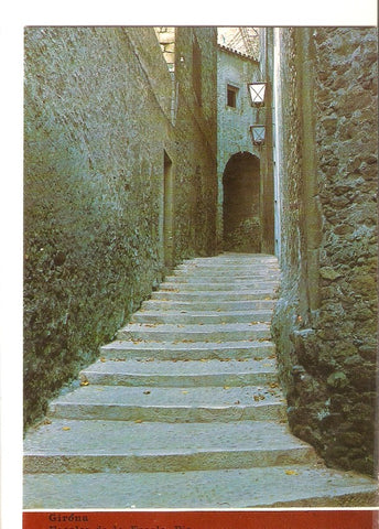 Postal 028304 : Gerona, escaleras de la Escuela Pia