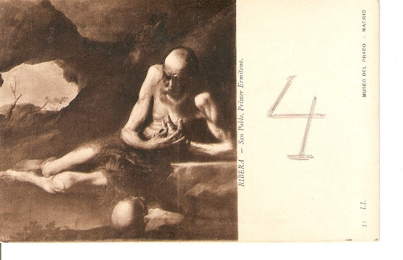 Postal 028353 : Ribera - San Pablo, Primer Ermitaño. Museo del Prado Madrid