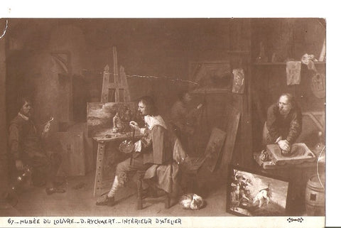Postal 028357 : Musee du Louvre - D. Ryckaert. Interieur dAtelier