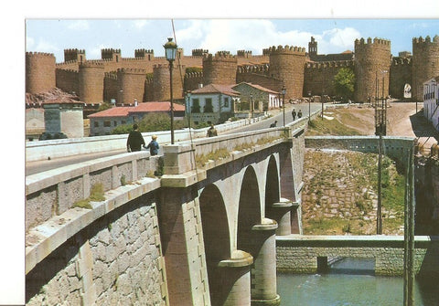 Postal 028412 : Avila. Puente sobre el Adaja y murallas