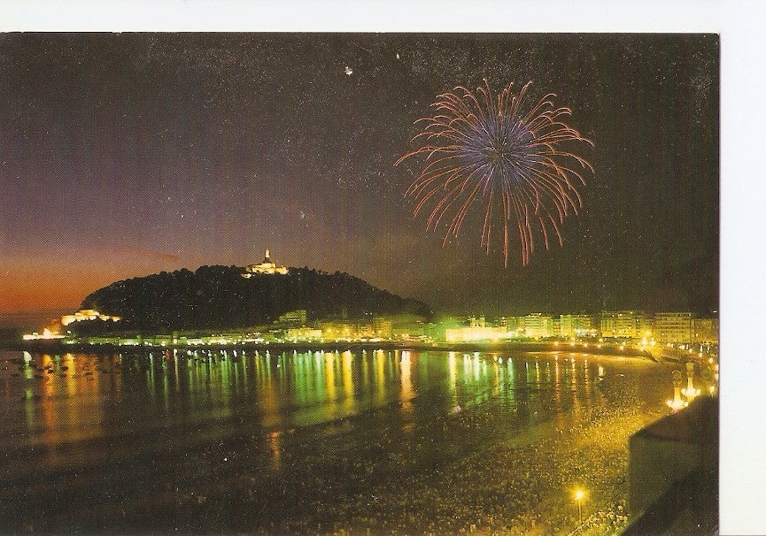 Postal 028471 : San Sebastian. Fuegos artificiales en la Concha