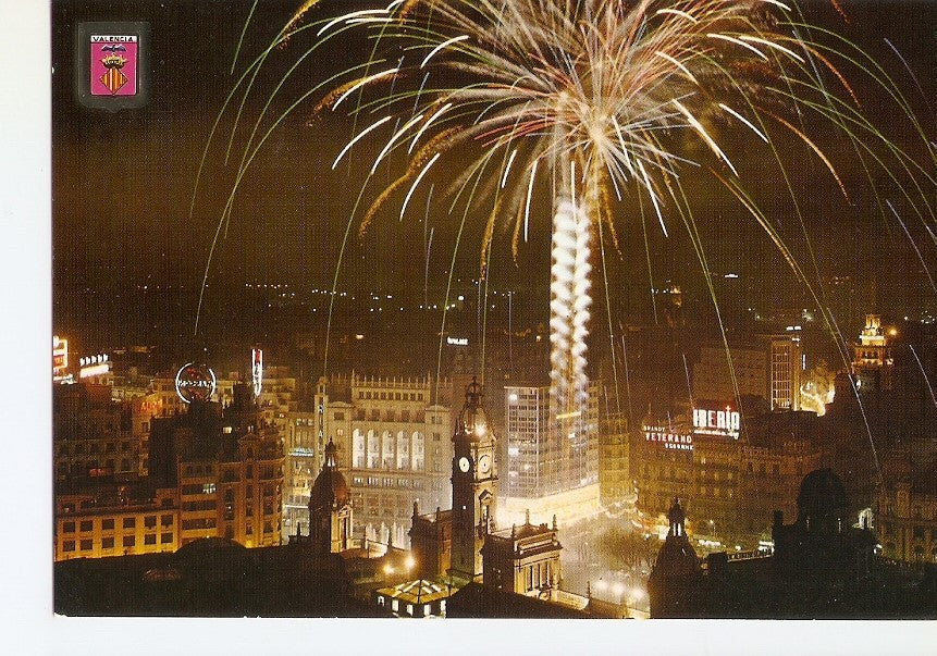 Postal 028495 : Valencia. Vista aerea en Fallas