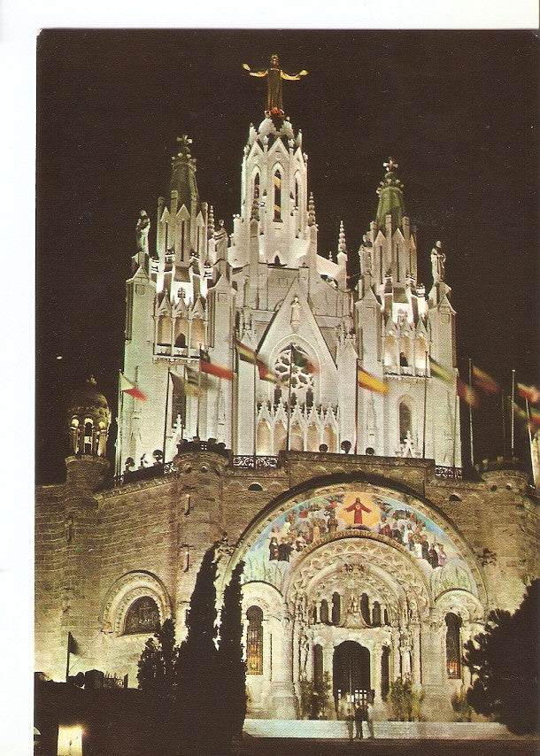 Postal 028498 : Barcelona Tibidado, Basilica Nacional Exp. Del Sagrado Corazon de Jesus