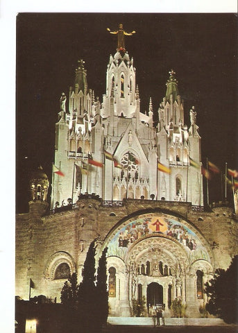 Postal 028498 : Barcelona Tibidado, Basilica Nacional Exp. Del Sagrado Corazon de Jesus