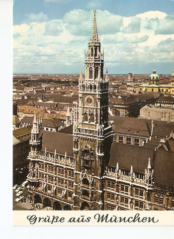 Postal 028519 : München - Munich - Monaco. Rathaus, City Hall, Hôtel de Ville, Palazzo del Comune
