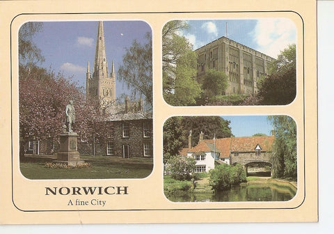 Postal 028584 : Norwich, a fine City. Cathedral, Castle, Pulls Ferry