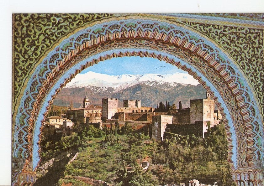 Postal 028681 : Vista general de la Alhambra y Sierra Nevada. Granada
