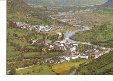 Postal 028755 : Vista general y urbanizacion, Pirineo Aragones. Broto (huesca)