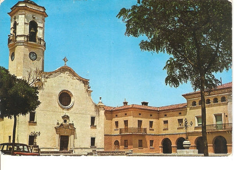Postal 028757 : Villanueva de la Barca, Plaza nueva e iglesia parroquial