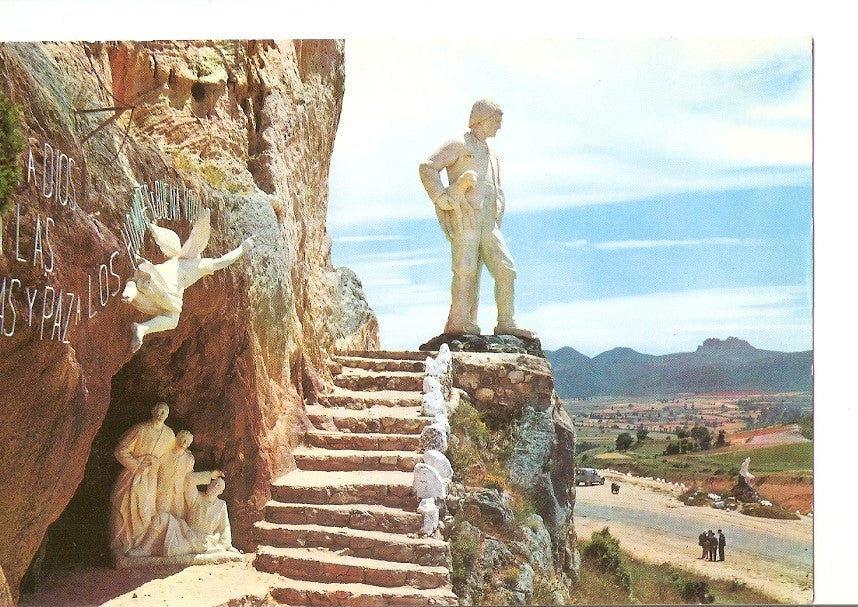 Postal 028892 : Ameyugo (Burgos), Monumento al pastor. Carretera Madrid - Irun Km. 308