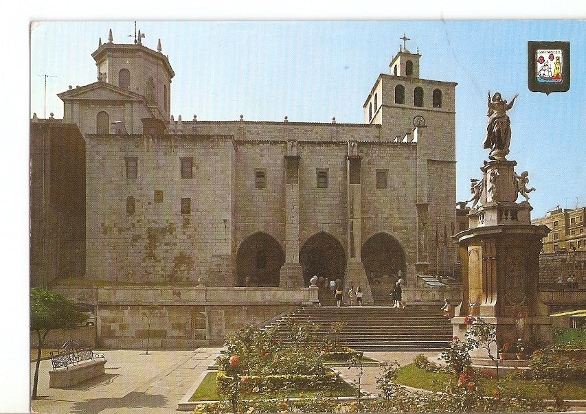 Postal 028893 : Plaza de la Asuncion y Catedral, Santander