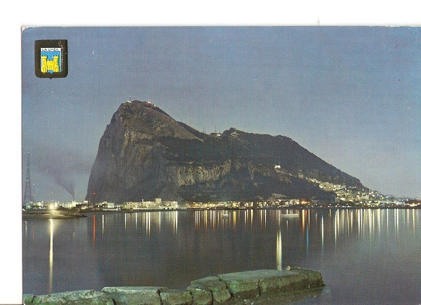 Postal 028896 : La Linea, vista nocturna del Peñon de Gibraltar
