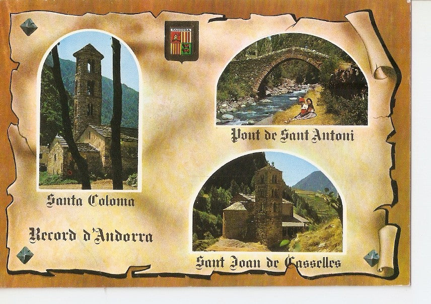 Postal 028933 : Valls dAndorra, Santa Coloma. Campanar romànic
