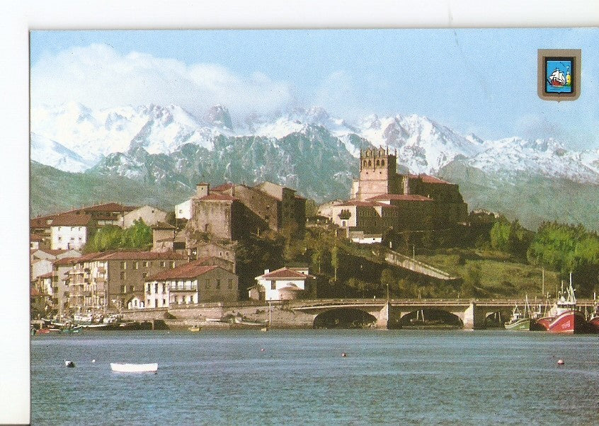 Postal 028996 : San Vincente de la Barquera (Cantabria), Zona monumental y Picos de Europa