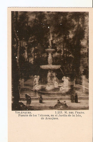 Postal 029026 : Velazquez. Fuente de los Tritones en el Jardin de la Isla de Aranjuez, Museo del Prado