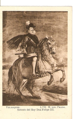 Postal 029027 : Velazquez. Retrato del Rey Don Felipe III, Museo del Prado