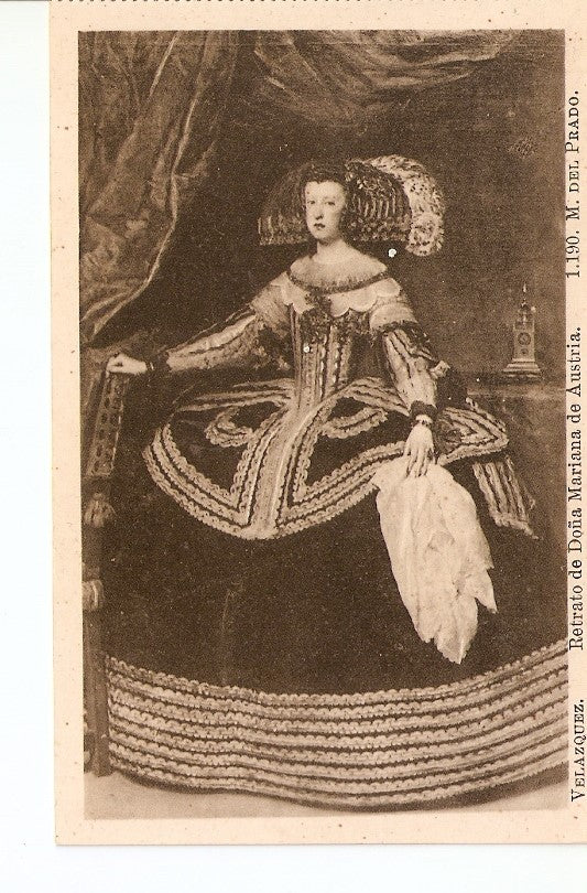 Postal 029031 : Velazquez. Retrato de Doña Maria de Austria, Museo del Prado 