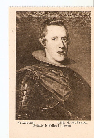 Postal 029050 : Velazquez. Retrato de Felipe IV, joven. Museo del Prado