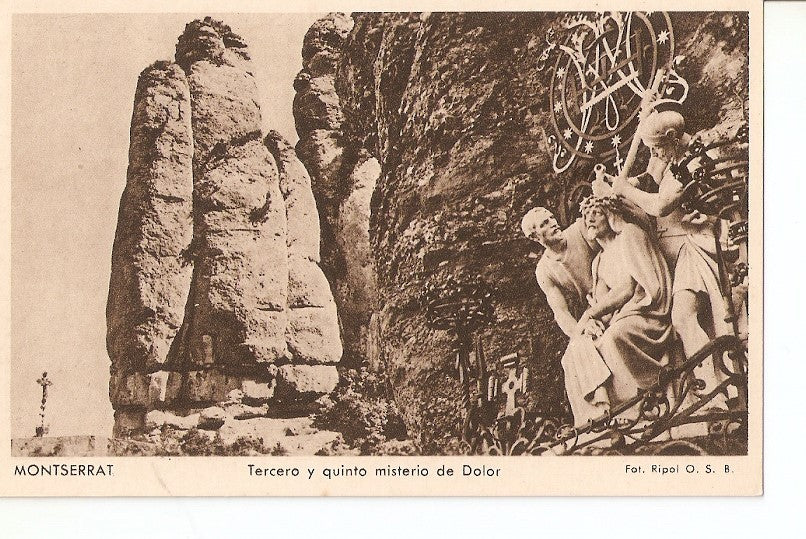 Postal 029069 : Montserrat. Tercero y quinto misterio de Dolor